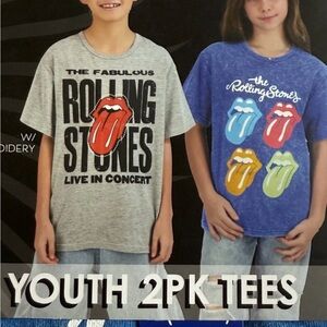 The Rolling Stones Kids Tees - Gray and Blue size M 10/12
